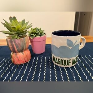 Anthropologie Hotel Magique 12 Oz Coffee Blue Apple Mug/Cup